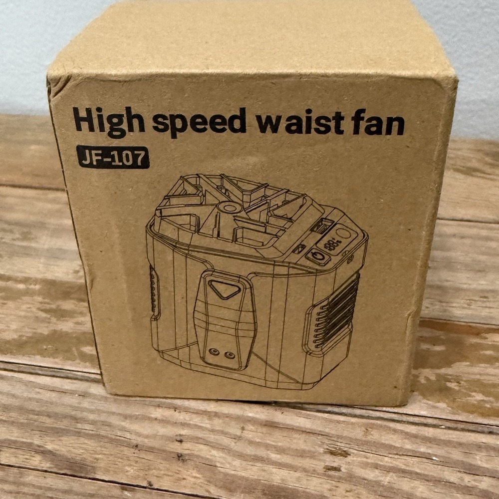 JF-107 Gears High Speed Waist Mounted Fan Hands Free Portable - Orange / Green